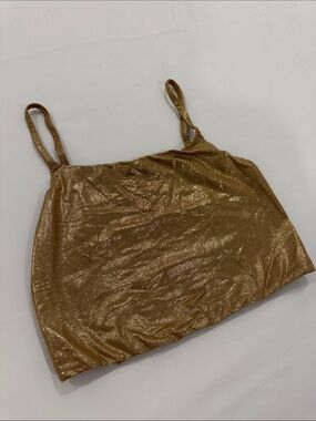 SKIMS Gold Metallic Spaghetti Strap Camisole